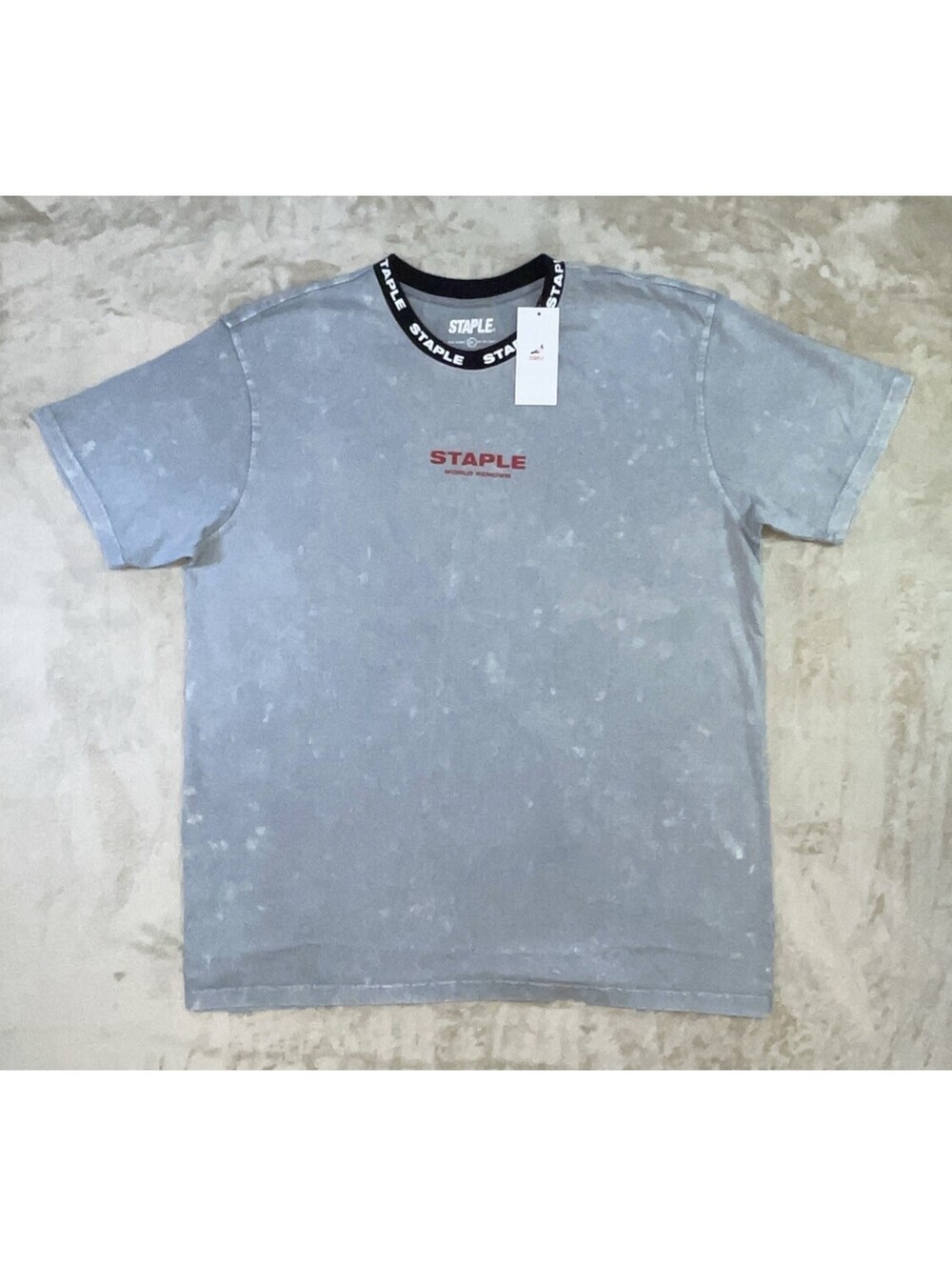 Staple Pigeon “World Renown” Graphic Tee Heather Gray Short Sleeve Mens XL - NWT